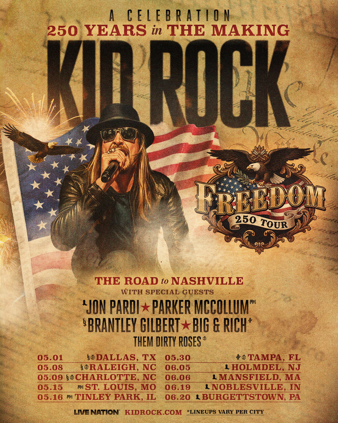 Kid Rock's Freedom 250 Tour Announcement